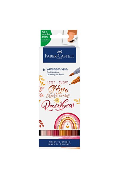 Faber Castell 2-TIP MARKER SOLUBLE SET OF 6 PCS BOHO GOLDFABER FABER-CASTELL