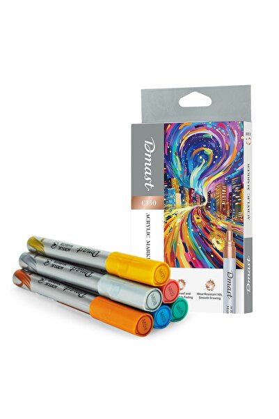 DMAST Markere Acrilice 2mm Culori Metalice Set 6 Bucăți DE LA PEBEO
