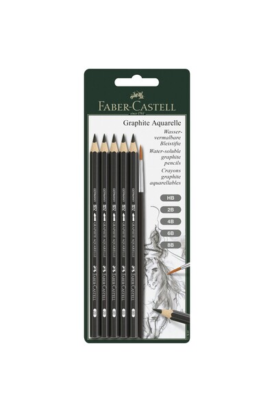 Faber Castell Блистер 6 броя графитни моливи акварел + четка Faber-Castell