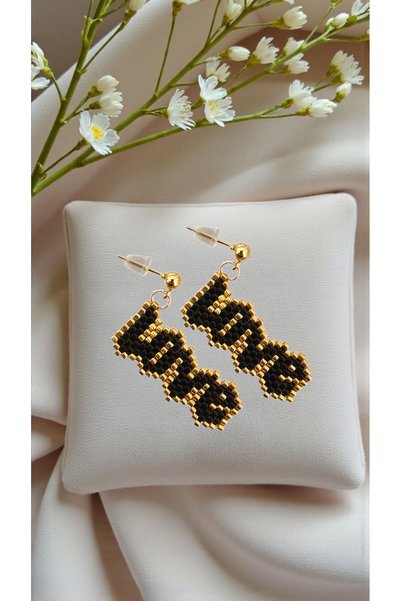SEARD Miyuki Bead Handmade Love Earrings 2