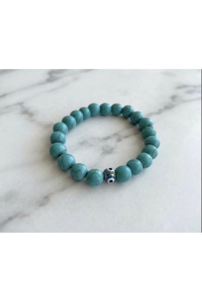Leyandoğaltaş Children's Turquoise Natural Stone Bracelet – Stylish and Elegant Design
