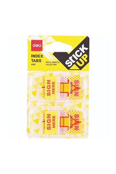 Deli Index adeziv din plastic  "Semnează aici " 25*44mm 2*50 coli