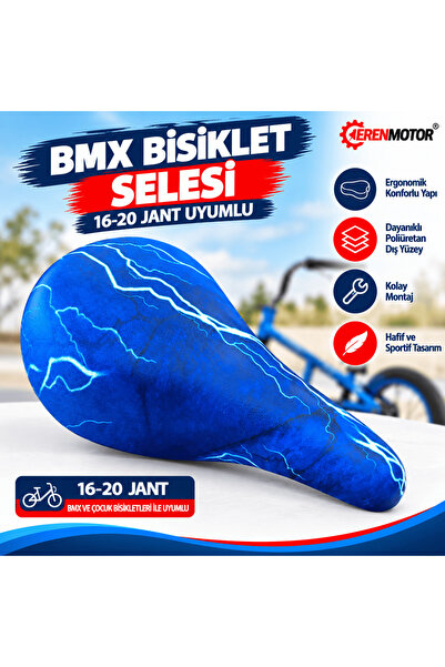 BMX Bisiklet Selesi 16-20 Jant Uyumlu – Poliüretan Konfor Sele Storm Desenli