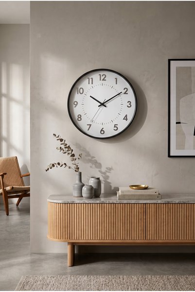 Frapan Home GLX 42 Cm Premium Dekoratif Duvar Saati Sessiz Mekanizmalı Büyük Boy Salon Saati