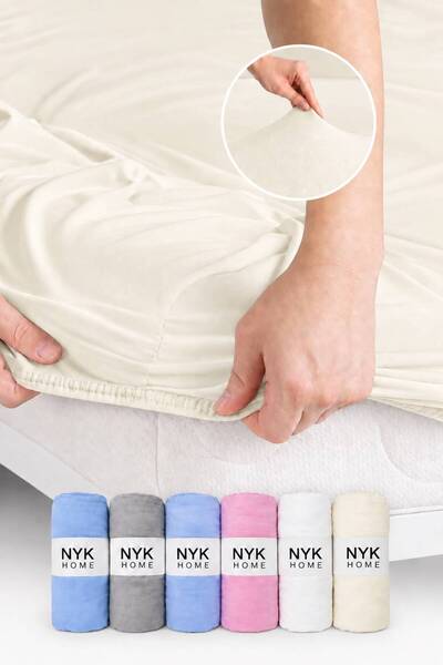 NYK HOME Elastic Fitted Sheet Combed Cotton Breathable Fabric Elastic Fitted ...