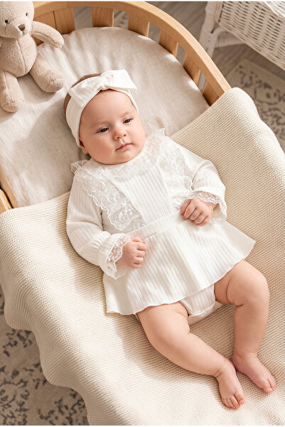 Babymod Lace Collar Bandana Baby Girl Dress Baby Jumpsuit