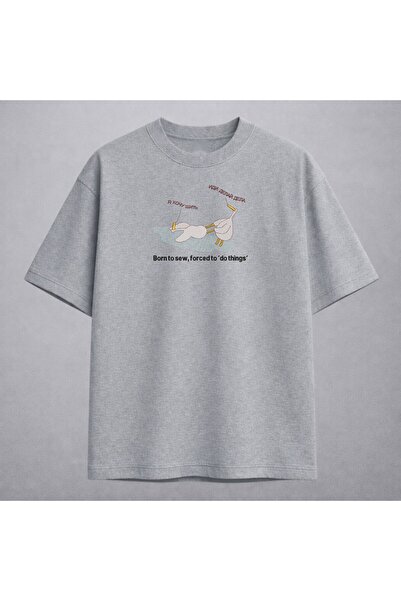 KEYFHOME Tricou unisex Goose Kaz Minimal cu broderie 100% bumbac