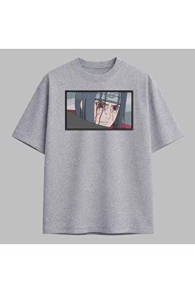 KEYFHOME Itachi Uchiha Naruto Anime Tricou cu broderie înrămată Unisex 100% b...