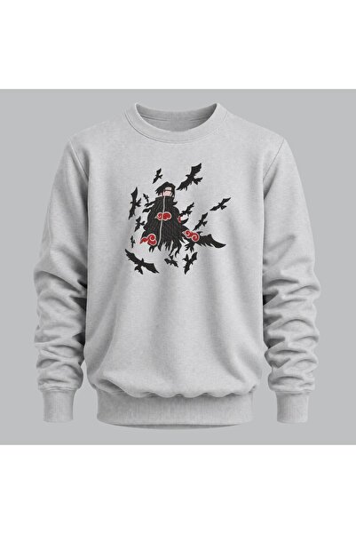 KEYFHOME Itachi Uchiha Kuzgun Naruto Anime Embroidered Crew Neck Sweatshirt U...