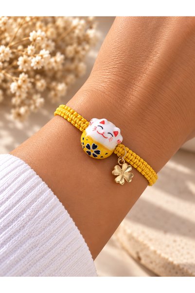 Zet Designe Maneki Neko Şans Kedisi Bilekliği