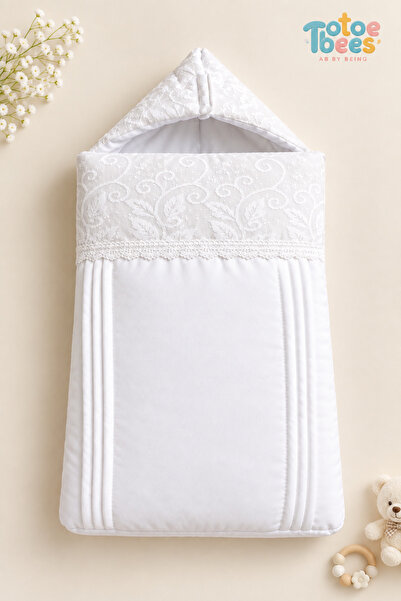 Generic Brand Totobees Luxury Lace & Pleated Hooded Baby Sleeping Bag – Pure ...