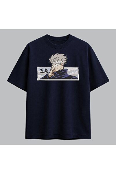 KEYFHOME Gojo Satoru Jujutsu Kaisen Anime Embroidered T-Shirt Unisex 100% Cotton