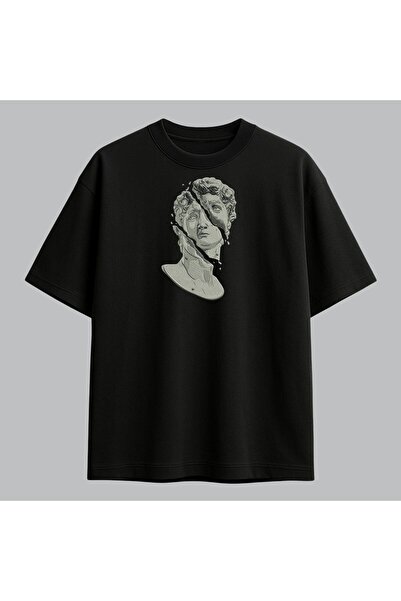 KEYFHOME Statuia David Statuie Fracturată Bust Artă Broderie Tricou Unisex 10...