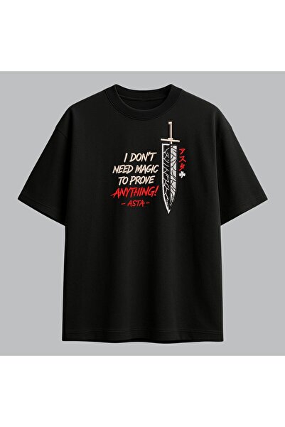 KEYFHOME Asta Black Clover Anime T-Shirt με κεντημένα γράμματα Unisex 100% βα...