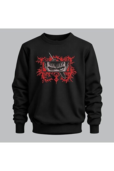 KEYFHOME Guts Berserk Anime Embroidered Crew Neck Sweatshirt Unisex