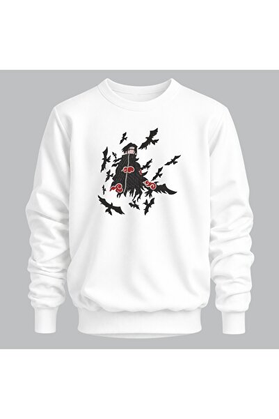 KEYFHOME Itachi Uchiha Kuzgun Naruto Anime Embroidered Crew Neck Sweatshirt U...