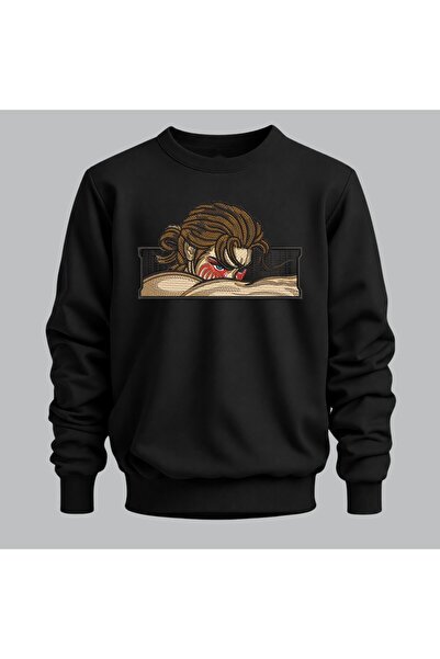 KEYFHOME Eren Yeager Attack on Titan Anime Embroidered Crew Neck Sweatshirt U...