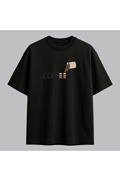 KEYFHOME Coffee Loading Coffee Themed Embroidered T-Shirt Unisex 100% Cotton
