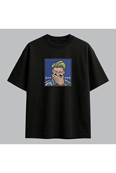 KEYFHOME Kento Nanami Jujutsu Kaisen Anime Embroidered T-Shirt Unisex 100% Co...
