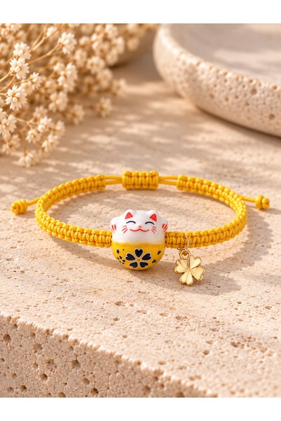 Zet Designe Maneki Neko Şans Kedisi Bilekliği