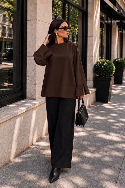Wise&Go Store Kadın Balon Kol Detaylı Uzun Kollu Tunik