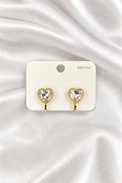 ÖZÇTAKI Steel Children's Earrings - Clip-On (Non-Pierced) - Shiny Heart Model...