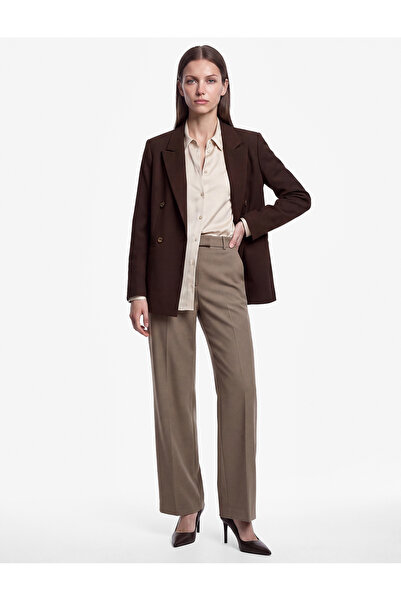 Koton Regular Fit High Waist Wide Leg Pants with Pockets