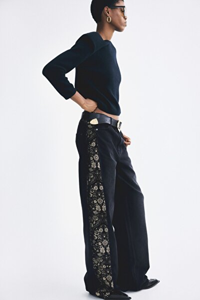 H&M Yanları Panelli Kot Pantolon