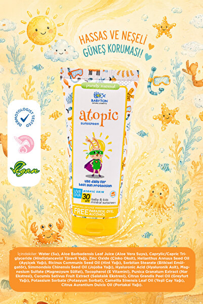 BABYTON Doğal Atopik Cilt Güneş Koruyucu Krem 100 ml