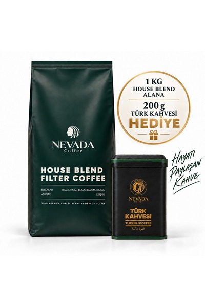 NEVADA House Blend Filtre Kahve 1000 GR | 200 g Türk Kahvesi Hediyeli