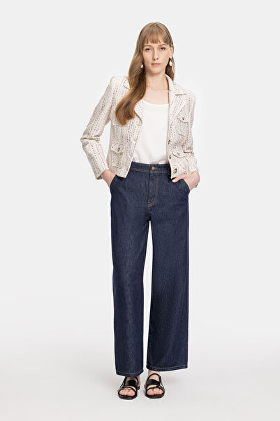W Collection LACİVERT WIDE LEG JEAN PANTOLON