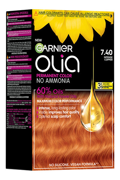 Garnier Vopsea de par permanenta fara amoniac Garnier Olia 7.40 Intense Coppe...