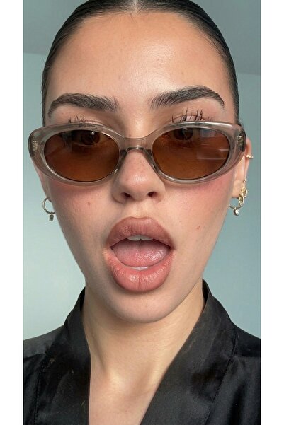 funeyes Leon Kül Kahve Cat Eye Retro Popüler Güneş Gözlüğü Oval Trend Sonbaha...
