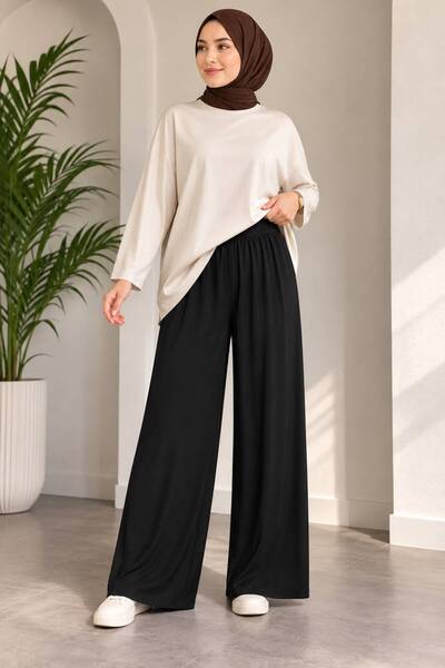 Kadın %100 pamuklu likralı penya pantalon
