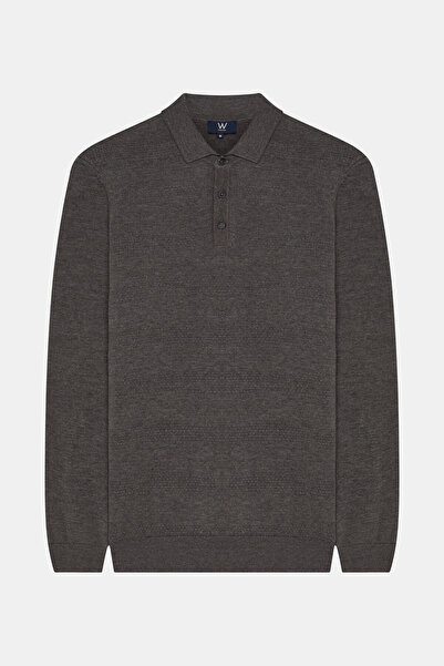 W Collection FÜME POLO YAKA UZUN KOLLU KAZAK