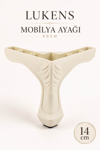 Badem10 Lukens Desenli Mobilya Kanepe Koltuk TV Ünitesi Ayağı 14 cm Krem Baza...