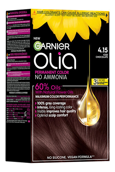 Garnier Vopsea de par permanenta fara amoniac Garnier Olia 4.15 Iced Chocolat...