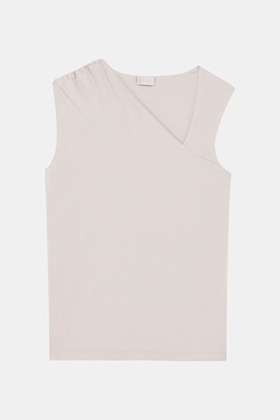 W Collection BEJ ASİMETRİK YAKA TSHIRT