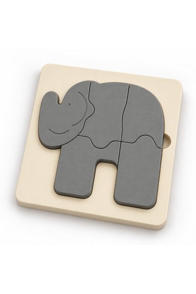 Han Labs Fil Yapboz 5 Parça Tablalı Hayvan Puzzle 15x15 cm Montessori