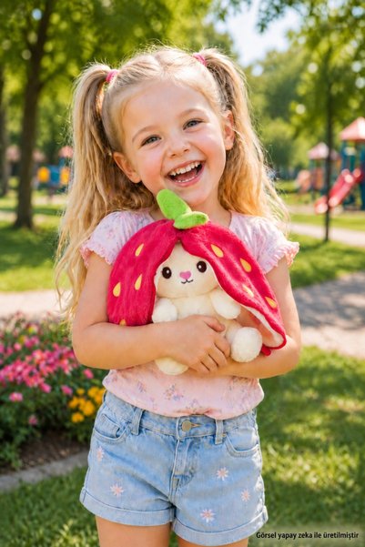 HARİKA PELUŞ FABRİKASI 50 Cm Rabbit with Strawberry Bag
