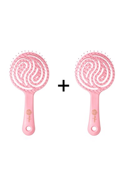Myhica Açık Pembe Pro Üç Boyutlu Oval Saç Fırçası MyhicaPro4 2'li Set