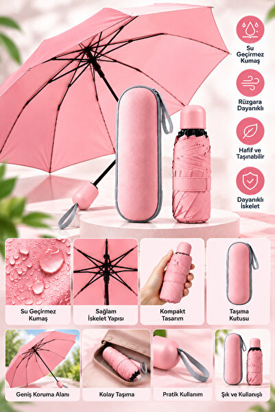 Clevora KAPSÜL ŞEMSİYE PEMBE