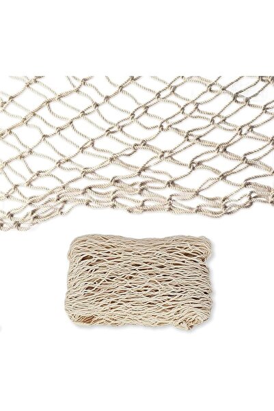 TERRIFI Decorative Fishing Net for Party, 2 x 1 m Brown 3mm Thick Cotton Fish...