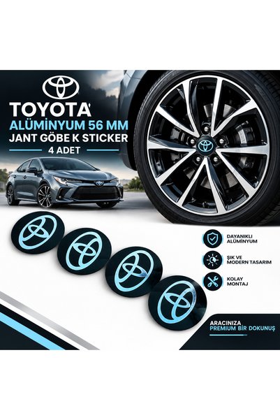 İKTUNING TOYOTA ALÜMİNYUM 56 MM JANT GÖBEK STICKER – 4 ADET