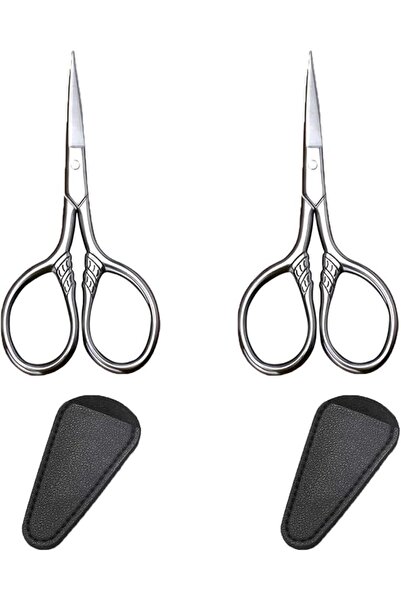 Yelajoy 3 Pack Straight Tip Beauty Scissors with PU Sheaths, Premium Stainles...