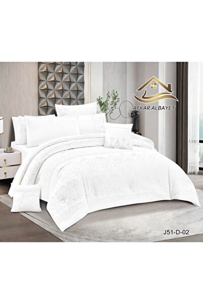 Afkar Albayet Luxury Jacquard Bedspread 8 Pieces Quilted Bedspread with Filli...