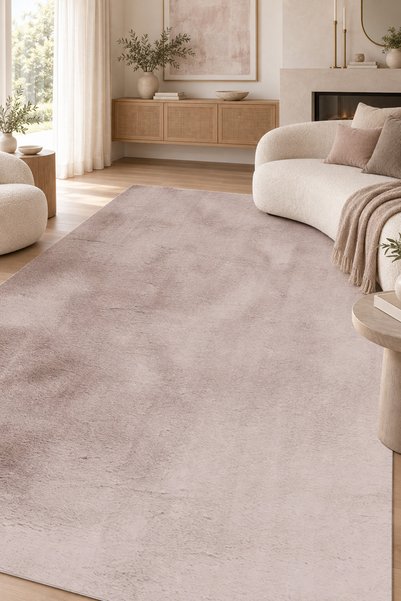 ŞEHZADEM HOME GÖNEN Vizon Peluş Halı Yüksek Havlı Kaymaz Tabanlı Tüy Dökmez T...