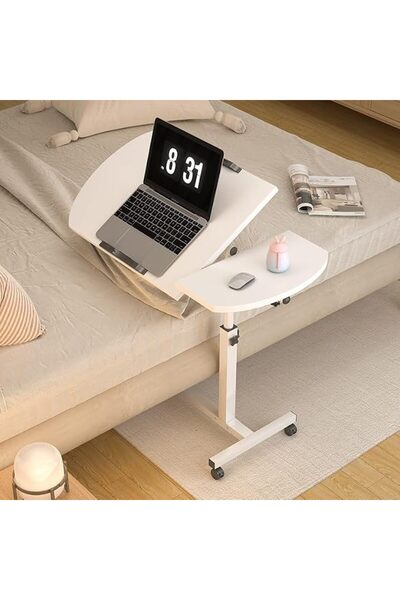 Generic Overbed Table with Wheels, Adjustable Overbed Table, Tilting Desktop,...