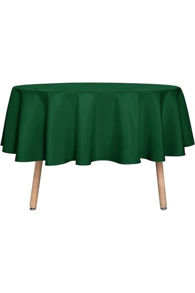 GENERAL Beige Round Table Cloth 132 In, Heavy Duty, Round Table Cover for Buf...