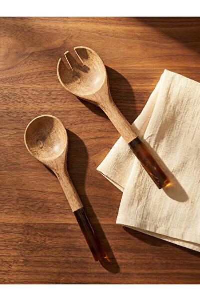 LC Waikiki Lcw Home Brown Wooden Serving Set of 2